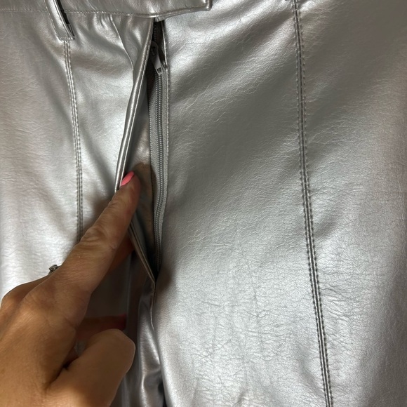 NWOT Y2K Rave4Real Silver Rave Retro Metallic Womens Pants Girl’s Night Out Sz 6 - Picture 3 of 10